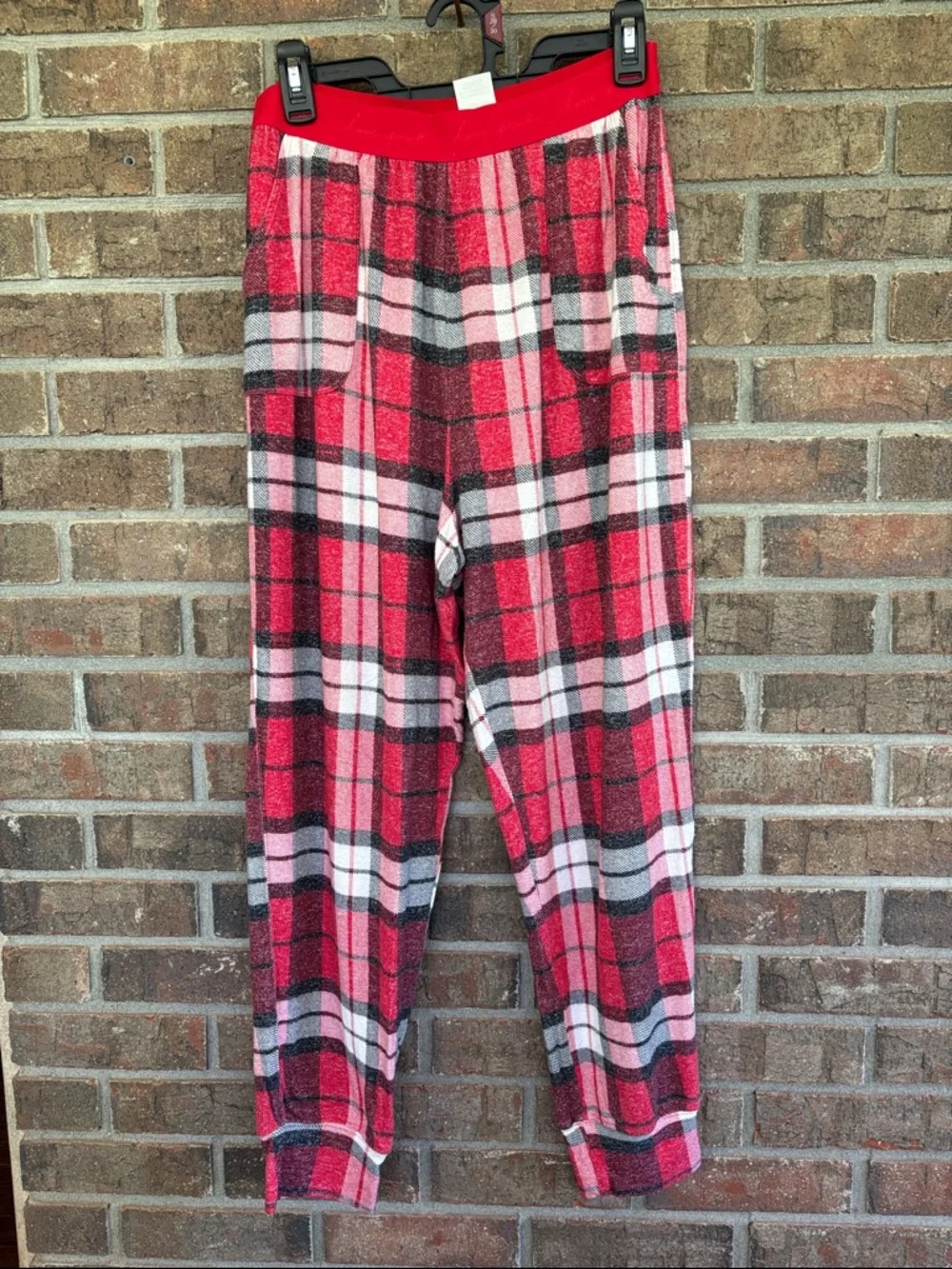 PINK Victoria's Secret Red & Pink Plaid Pajama Pants